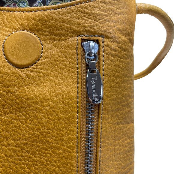 Tignanello Women’s Yellow Leather With Front Zip Pocket Crossbody Bag - Picture 6 of 13